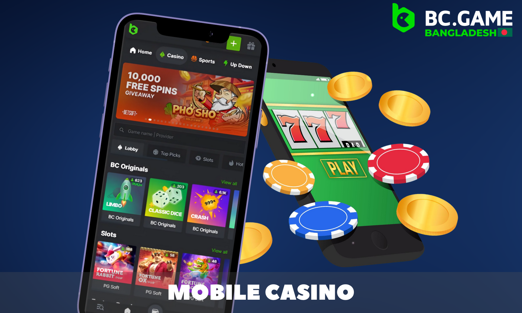 Mobile casino via the BC Game app