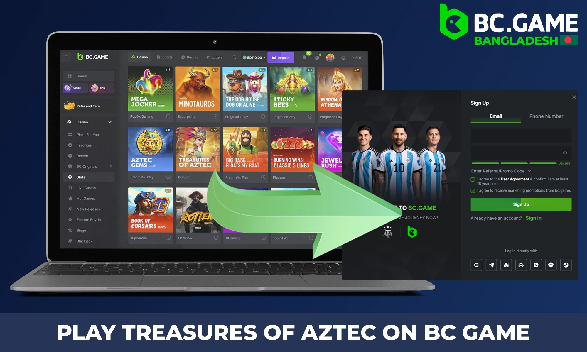 How to play Treasures of Aztec on BC Game?