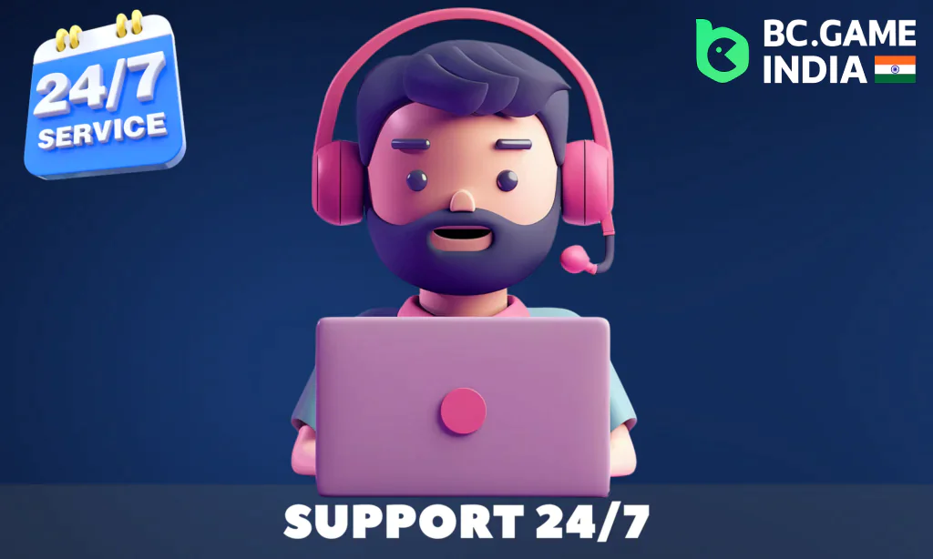 At BC Game, technical support for users is available 24/7