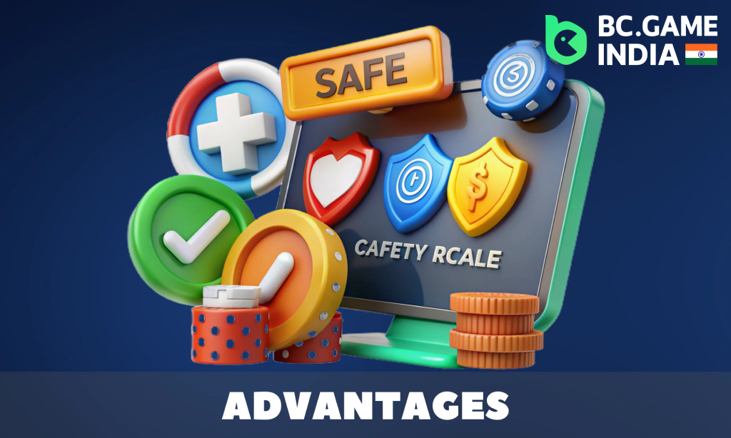 The main advantages of BC.GAME India that distinguish this site from others are
