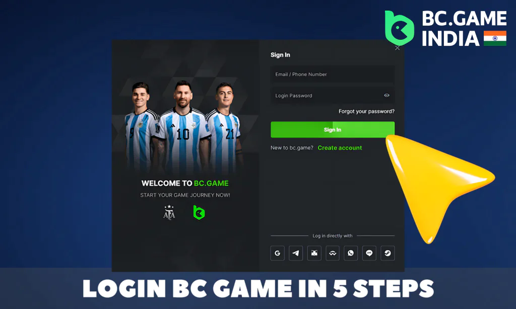 How to log in to your BC.Game account, step-by-step instructions