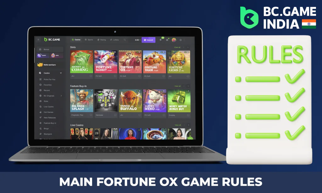 Rules for Fortune Ox on BC Game