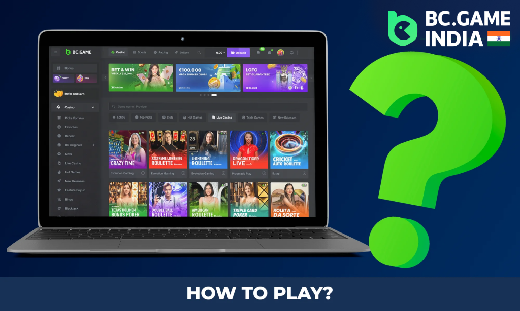 Instructions on how to play at the BC Game online casino