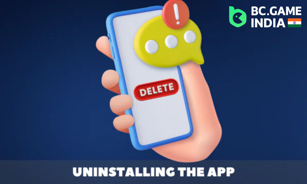 Step by step description of how to uninstall BC Game app