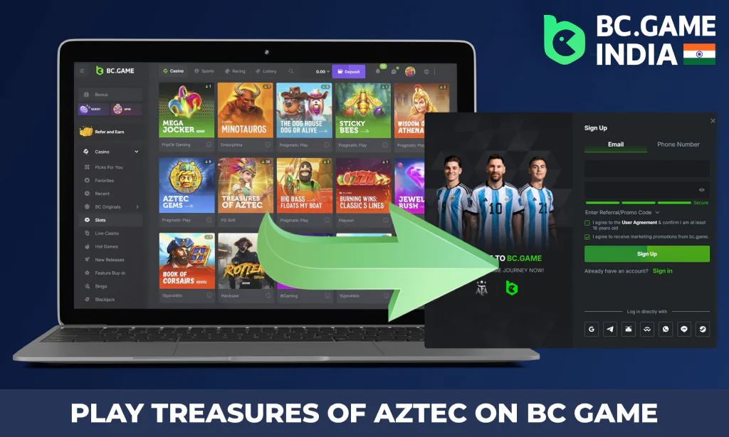 How to play Treasures of Aztec on BC Game?